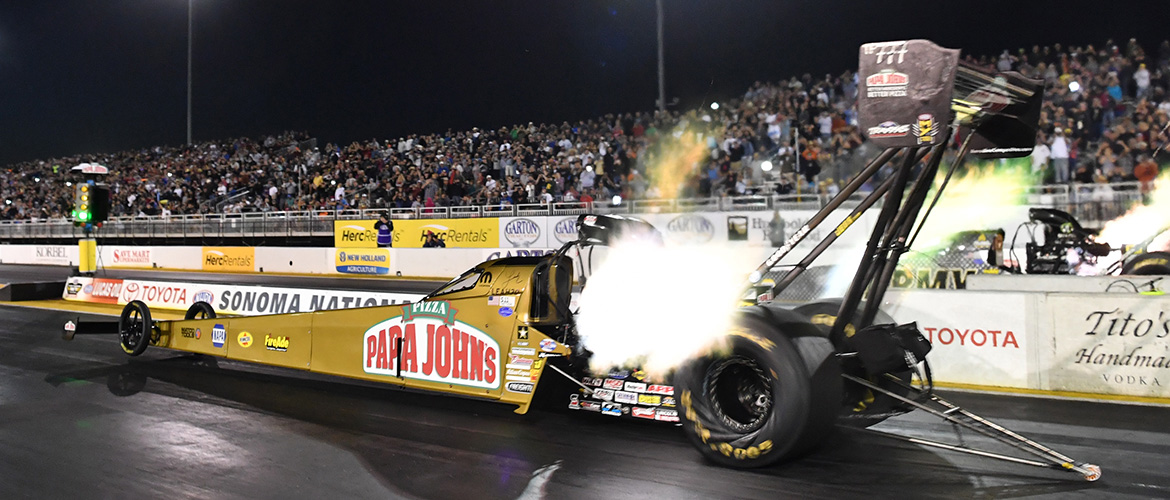 Two top thrill dragsters at Sonoma National