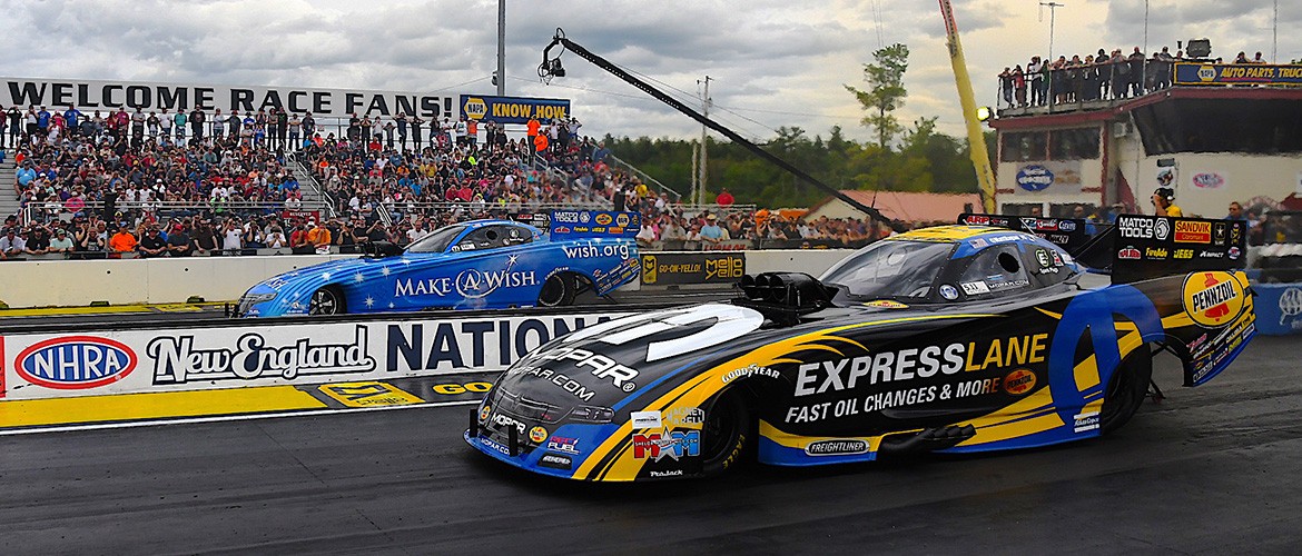 racecars racing at NHRA New England Nationals Recap