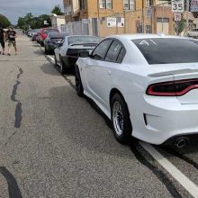 Cars lined up for Roadkill nights