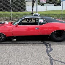 Old black and red sports car