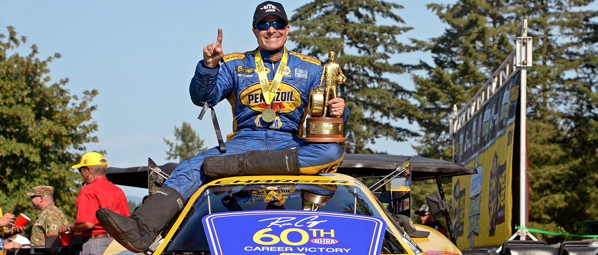Ron Capp poses after NHRA Northwest Nationals