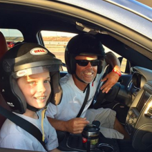 Steve Benson and his son getting ready to race their Dodge Durango SRT