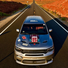 Durango SRT driving down the road