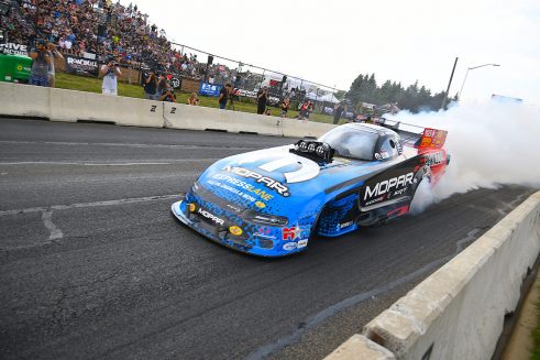 Matt Hagan racing his funny car at Roadkill Nights