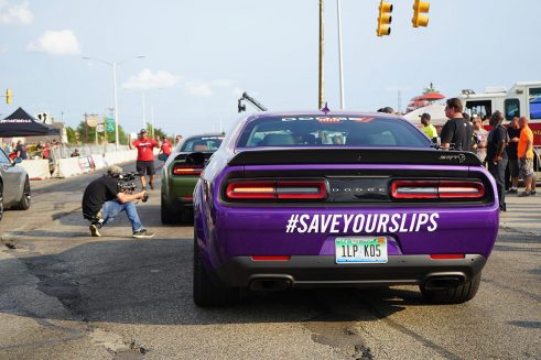 Celebrity Showdown competitors getting ready to race at Roadkill Nights