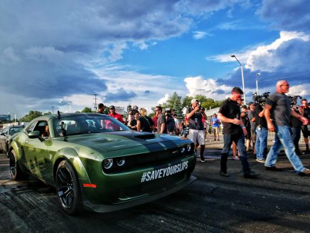 Goldberg getting ready to race at Roadkill Nights
