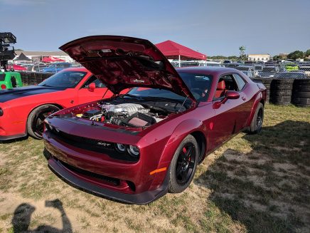 Dodge Demon at the car show at Roadkill Nights