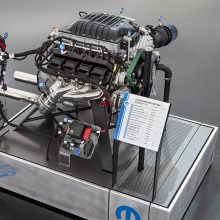 The Mopar brand is stampeding into the 2018 Specialty Equipment Market Association (SEMA) Show with a brand-new HEMI®-engine-powered beast: the “Hellephant” 426 Supercharged Mopar Crate HEMI Engine, which turns the crank at a mammoth 1,000 horsepower and 950 lb.-ft. of torque.