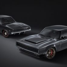 The Dodge “Super Charger” Concept (front) incorporates modern elements, including the new 1,000 horsepower “Hellephant” 426 Supercharged Mopar Crate HEMI® Engine, to reimagine the classic 1968 Dodge Charger (back)