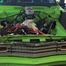 Engine of Charles Schultz's 1973 Duster