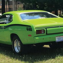 Rear view of Charles Schultz's 1973 Duster