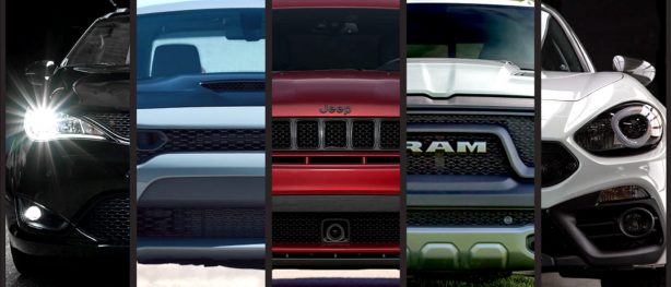 Front end of a vehicle from each FCA brand