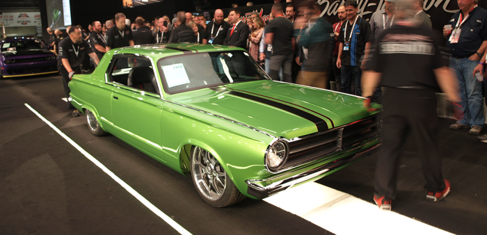 Green 1965 Dart on the auction block at Barrett-Jackson auction