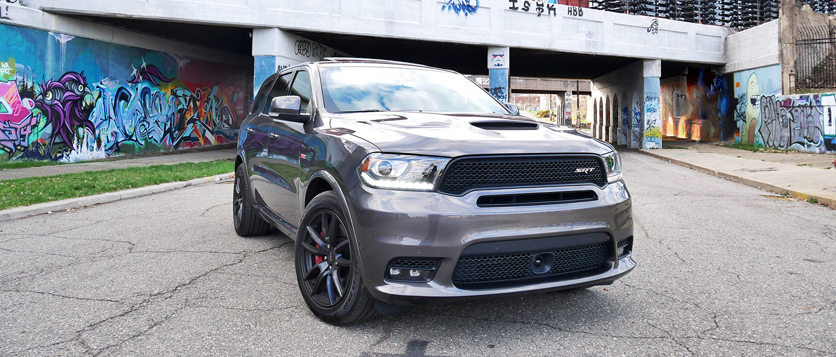 Durango SRT in front of graffiti