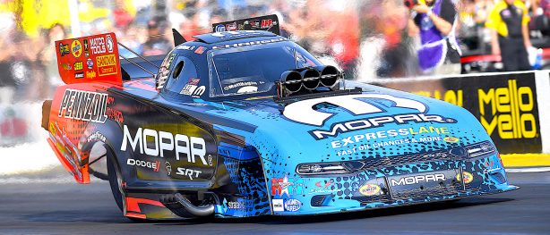 Matt Hagan racing his funny car at NHRA Winternationals