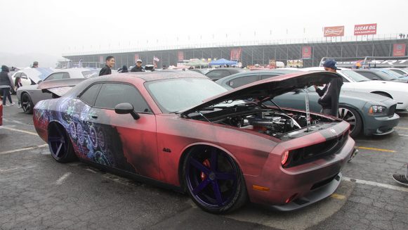 Dodge Challenger at SpringFest car show with artistic wrap