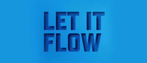 Let It Flow on blue background