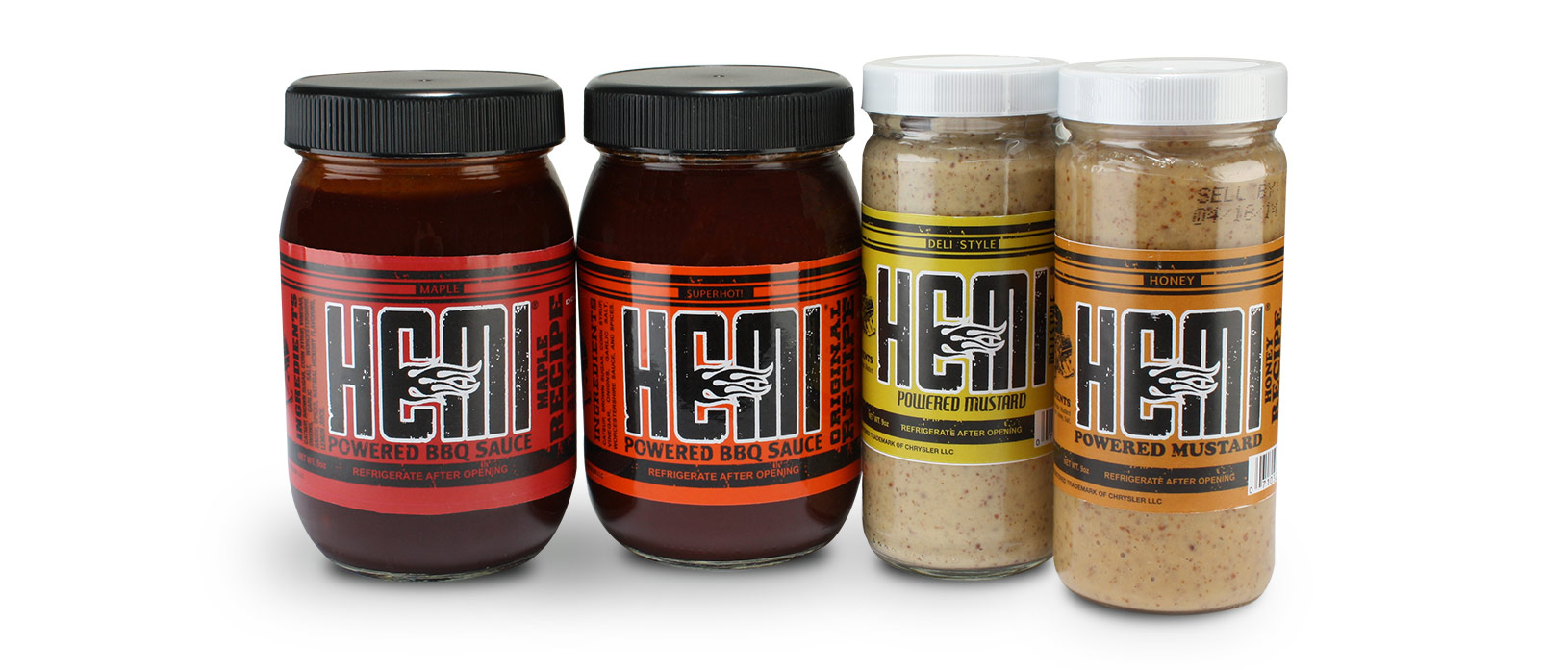 HEMI branded BBQ sauces and mustard sauces