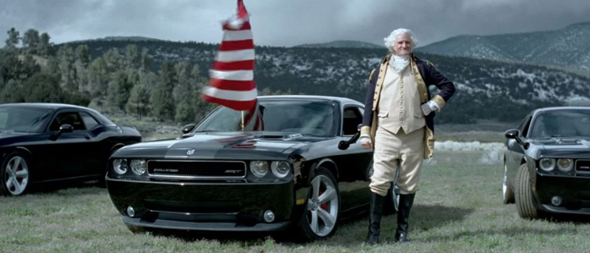 dodge challenger and George Washington.