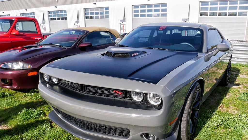 Gray Dodge Challenger R/T at M1 Cars & Coffee