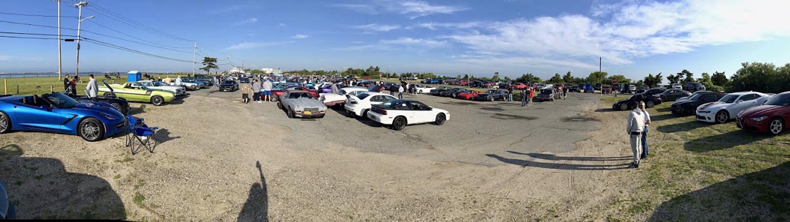 Rows of cars at Oak Beach Long Island NY C&C