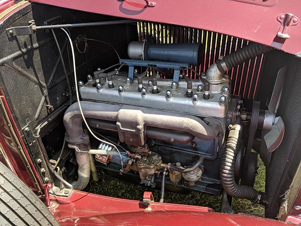Engine on display at Mopars in the Park