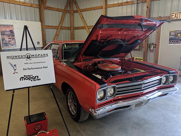 Red Roadrunner on display at Mopars in the Park