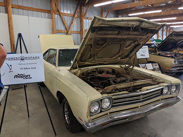Gold Roadrunner on display at Mopars in the Park