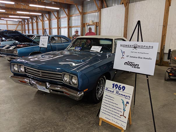 Blue Roadrunner on display at Mopars in the Park