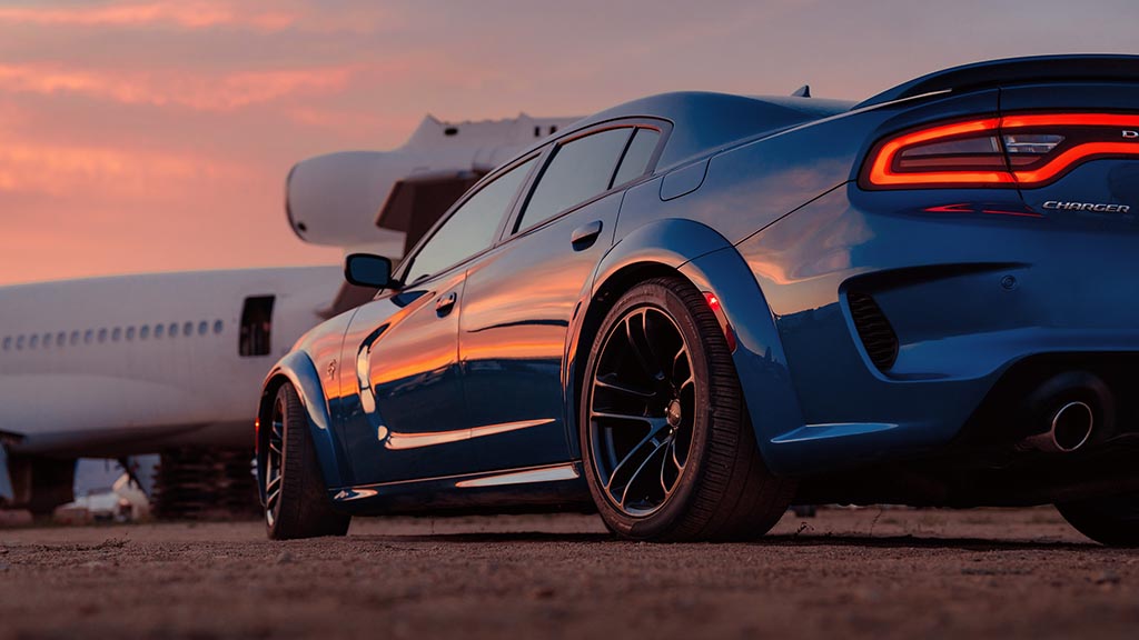 New integrated fender flares add 3.5-inches of width to make room for the wider 20 x 11-inch wheels on the 2020 Dodge Charger SRT Hellcat Widebody