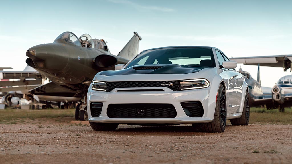 The 2020 Dodge Charger Scat Pack Widebody features a best-in-class, naturally aspirated 485-horsepower from the proven 392 cubic inch HEMI® V-8 engine