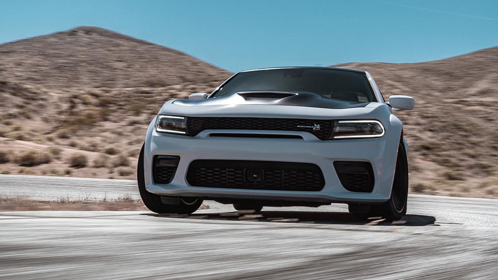 The 2020 Dodge Charger Scat Pack Widebody features a best-in-class, naturally aspirated 485-horsepower from the proven 392 cubic inch HEMI® V-8 engine