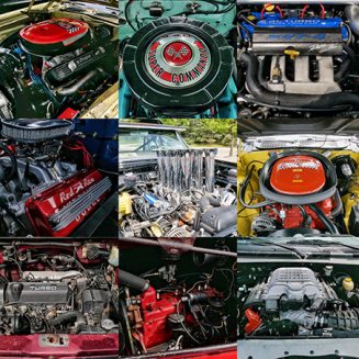 a collection of vehicle engines