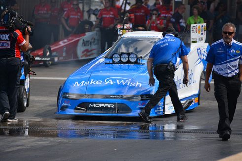 funny car in the wet box