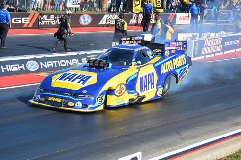 funny car doing a burnout