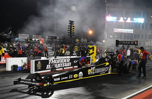 top fuel dragster at the starting line
