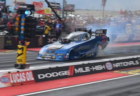 matt hagan's funny car on the starting line