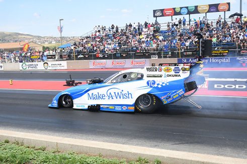 funny car doing a burnout