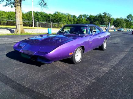 a purple vehicle