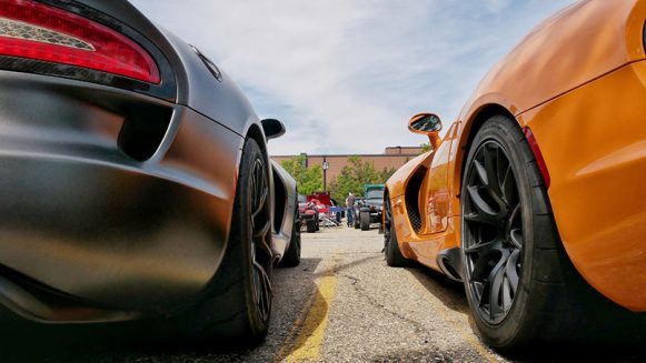 vehicles parked by each other outside