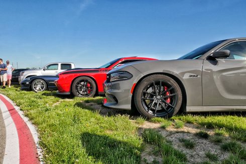 three cars parked in a line