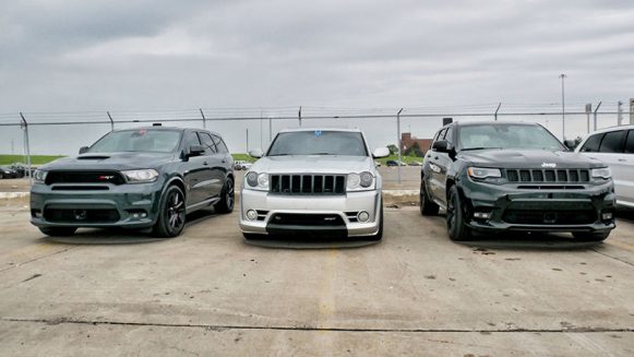 several vehicles parked next to each other