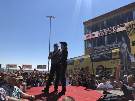 carmen electra being interviewed on stage