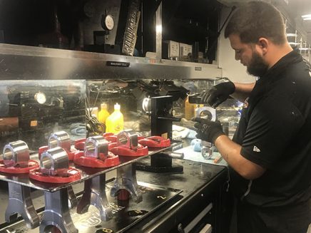 crew working inside tommy johnson jr's trailer