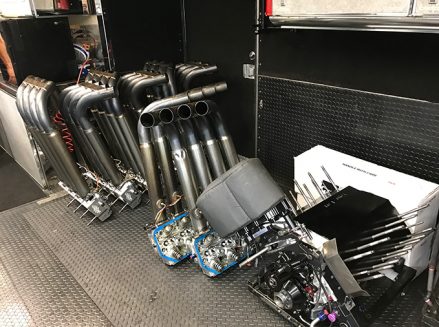 tools and vehicle parts inside ron capps' trailer