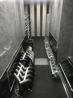 tools and vehicle parts in leah pritchett's trailer