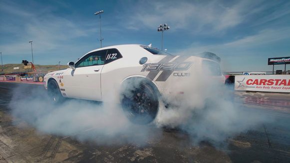 vehicle doing a burnout