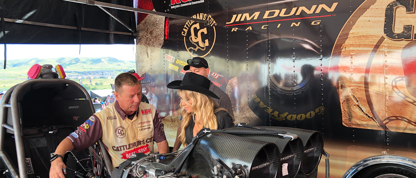 Behind the scenes with carmen electra and Jim dunn racing