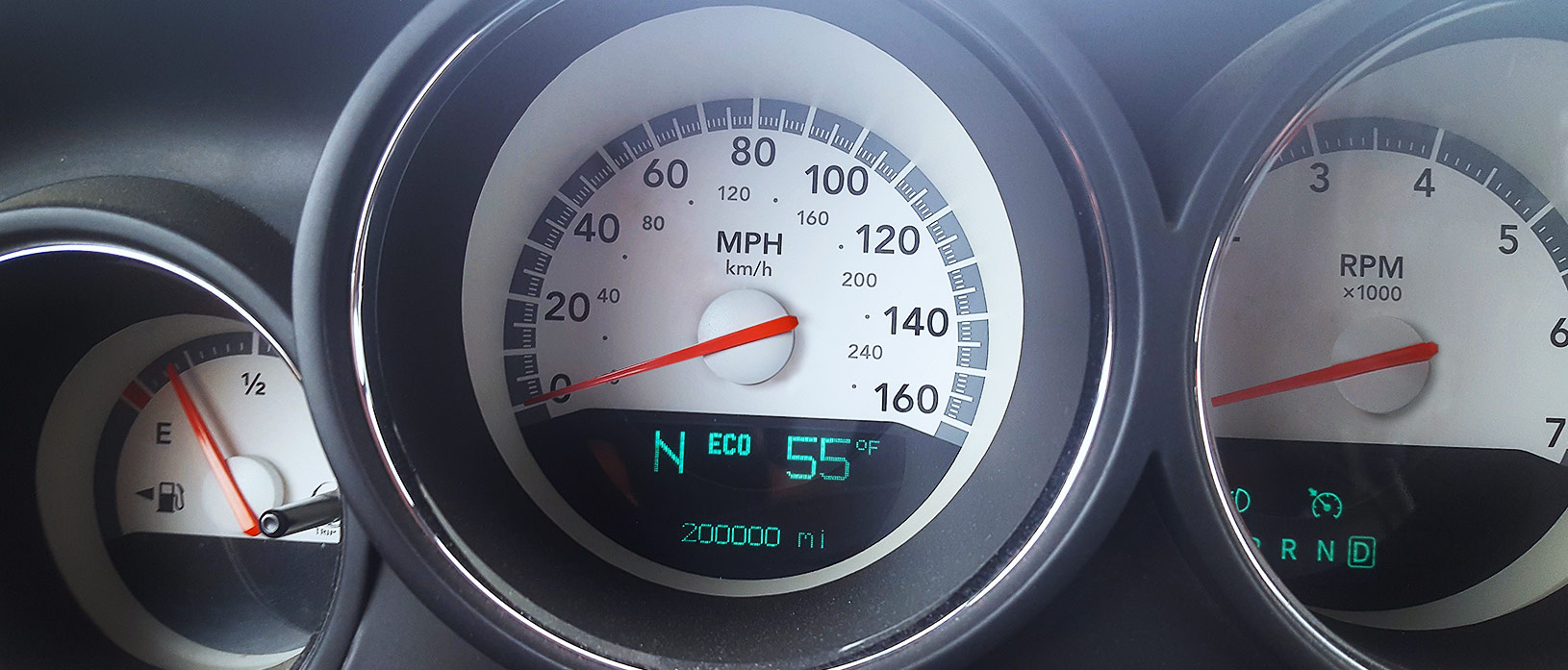 gauges on a car dashboard