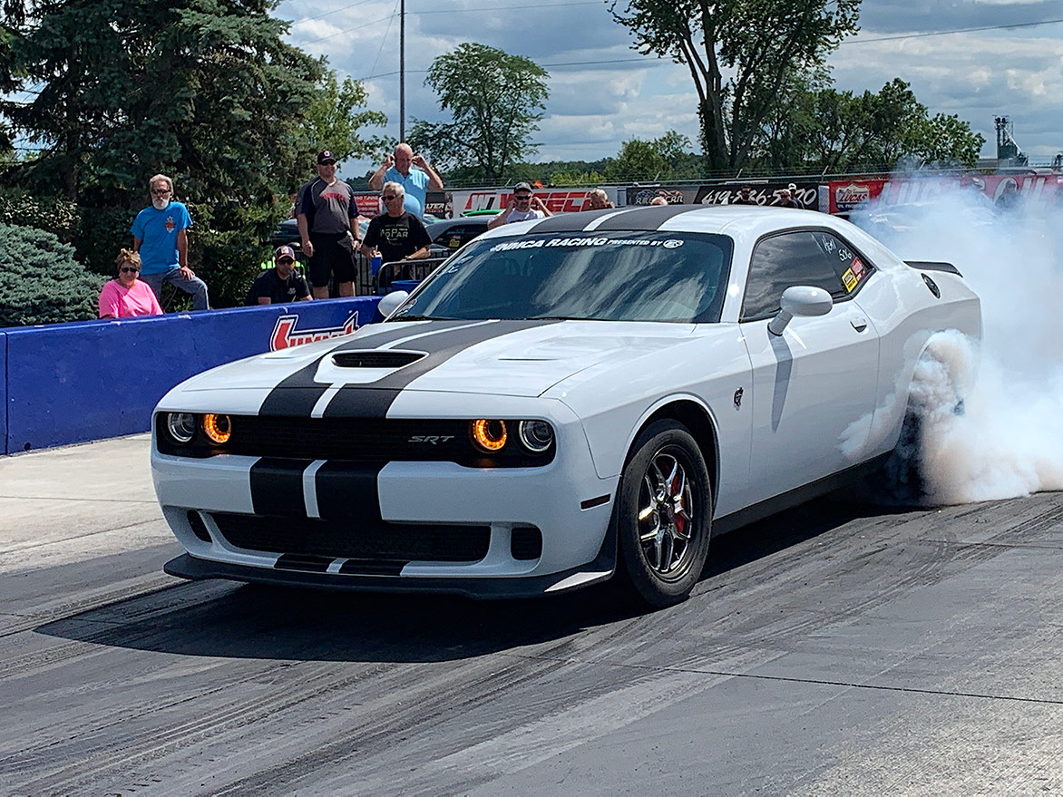 dodge vehicle doing a burnout